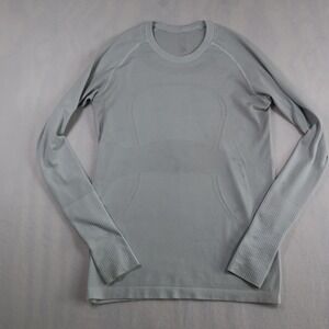 Lululemon Swiftly Tech Long Sleeve Women's 8 Breezy Blue Crew Thumbhole Shirt